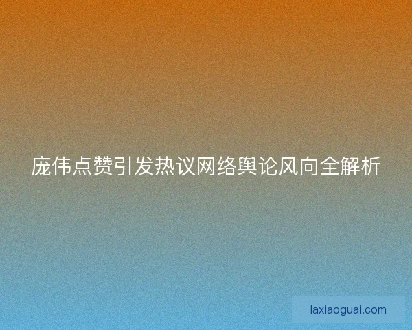 庞伟点赞引发热议网络舆论风向全解析